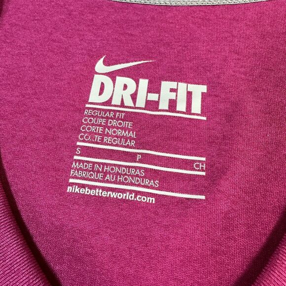 Nike Dri Fit REGULAR FIT Women's Size Small Purple V Neck Athletic T Shirt Top - Picture 7 of 9